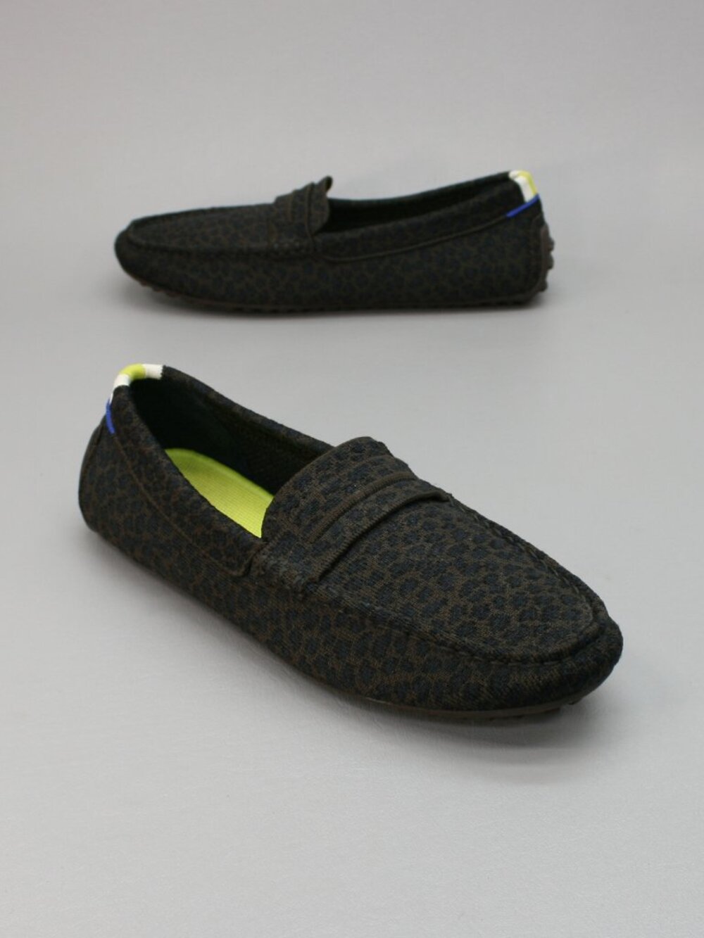 Rothy’s Ladies 9.5 The Driver Loafers Chocolate Spot Leopard Driving Mocs Shoes